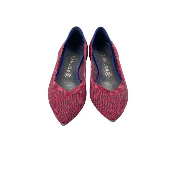 Rothys The Point Crimson Heather Red Blue Halo Pointed Toe Flats Womens Size 9 - Picture 5 of 10